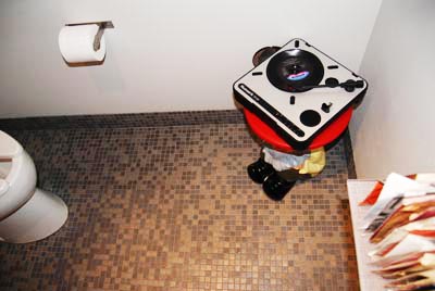 Turntable in a Bathroom